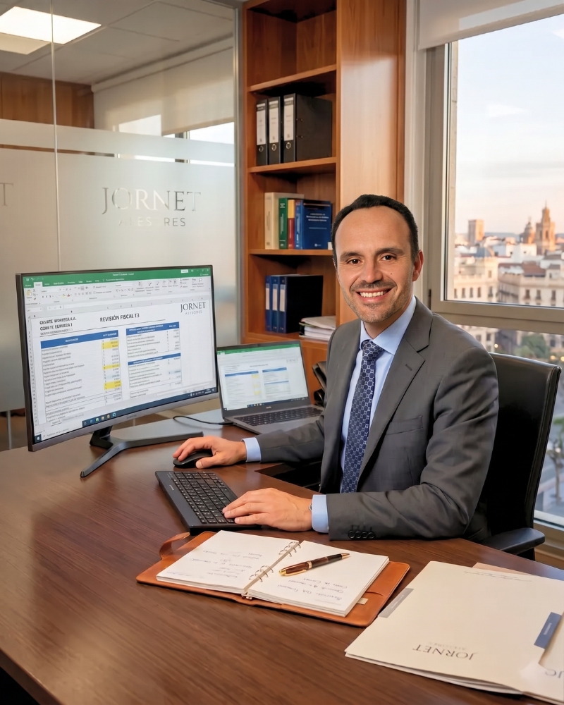 Asesor fiscal personal de Jornet Asesores trabajando